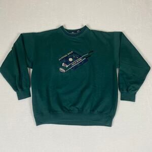 Vintage Classic Golf Put Hole in One Novelty Graphic Green Pullover Sweatshirt